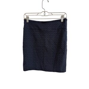 Margaret M Petites Navy Geometric Pattern Pencil Skirt Size‎ M